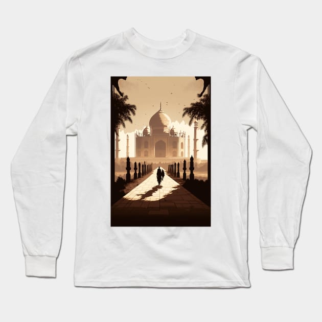 The Taj Mahal at Sunset Long Sleeve T-Shirt by Abili-Tees